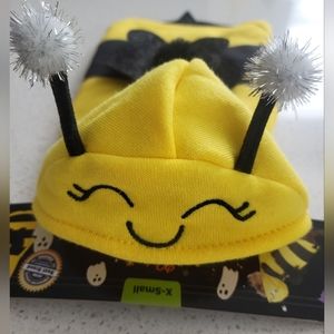 Pet Halloween Hoodie Costume XS "Bumble Bee" Brand New Black & Yellow Flower Top
